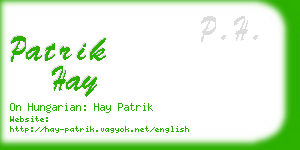 patrik hay business card